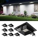 FALOVE 8 Pack Cool White Solar Powered Gutter Lights Outdoor Waterproof