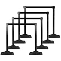 8 Pack Stanchions with Retractable Belts - Crowd Control Barriers with Weighted Rectangle Rubber Base, 10FT Retractable Belt Stanchions for Queue Line, Events, Public Safety(Yellow，8 Pack）