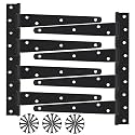 10 Inch Heavy Duty Gate Hinges, 8 Pack T Strap Hinge Shed Storage Gate Barns Tee Hinges with Screws for Wooden Fences, Shed Doors, Outdoor Barns, Black