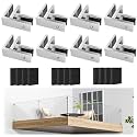 8 Pack T304 Railing Glass to Glass Clamp, Stainless Steel Bracket for Balustrade, 90 Degree Brushed Finish Railing Clip Holder for Pool Fence, Balustrade, Balcony Deck
