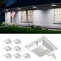 FALOVE 8 Pack Cool White Solar Power Gutter Mount Lights Outdoor Waterproof