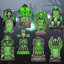 8 Pcs 15.7" Halloween Tombstone Yard Sign Outdoor Decor Glow in The Dark