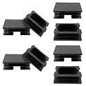 8 Pcs 3" x 3'' Square Tubing End Caps, Black Plastic Plugs, Chair Leg Caps, Rubber Caps for Pipe Tubing Chair Leg