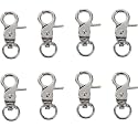 8 Pcs Bird Cage Lock Bird Cage Lobster Clasp, Birdcage Lock Birds Cage Clip Dove Cage Door Keychains Swivel Clip Rabbit Cage Door Locks Purse Hooks to Rotate Shackle Stainless Steel Iron Wire