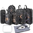 8 Pcs Compression Packing Cubes Travel for Suitcases, Waterproof Luggage Organizer Washable Storage Bags Set for Backpack Travel- Packaging Cubes for Carry-Ons and Storage