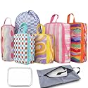 8 Pcs Compression Packing Cubes Travel for Suitcases, Waterproof Luggage Organizer Washable Storage Bags Set for Backpack Travel- Packaging Cubes for Carry-Ons and Storage