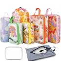 8 Pcs Compression Packing Cubes Travel for Suitcases, Waterproof Luggage Organizer Washable Storage Bags Set for Backpack Travel- Packaging Cubes for Carry-Ons and Storage