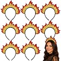 8 Pcs Flame Headband Fire Headpiece Crown, Costume Cosplay