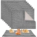 8 Pcs Guinea Pig Liner Washable Rabbit Cage Liner 16x12 Inch Guinea Pig Fleece Mats Reusable Bedding Pee Pads for Small Animals, Bunny (Grey)