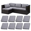 8 Pcs Outdoor Cushion Covers, Patio Sofa Cushion Covers Replacement