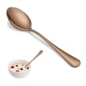 8 Pcs Rose Gold Tablespoon Spoon Set, Metal Spoons Silverware, 7.3 inch