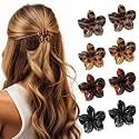 8 PCS Small Flower Hair Clips for Women, 1.6 Inch Mini Floral Claw Clips