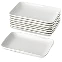 8 Piece Ceramic Salad Plates Set, 8 Inch Rectangular Dessert Plates