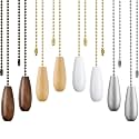 8 Pieces Ceiling Fan Pull Chains Extender, Walnut Color, White, Silver, Wood Color