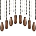Boao 8 Pcs Ceiling Fan Pull Chain Extender Wooden,Walnut Color