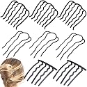 8 Pieces Hair Side Combs, Metal Hair Fork Clip Hair Pins for Buns Hair Updo U-Shape Hair Sticks for Women Hair Styling Tool Accessories