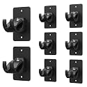 8 Pieces Self Adhesive Curtain Rod Bracket, Universal Plastic Curtain Rod Holders, No Drill Curtain Rod Brackets Curtain Rod Hooks for Bathroom, Bedroom, Livingroom, Kitchen (Black)