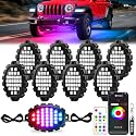 8 Pods Metal RGB Rock Lights for Trucks, App/Remote Control Multi Color