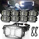 8 Pods Pure White Rock Lights with 2 Pack Connectors Extension Wires