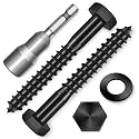 (8-Set) 1/2 x 3 Lag Screws, Stainless Steel Heavy Duty Hex Head Lag Bolts for Wood, Commercial/Industrial Grade 1/4 Bolts, Mounting Screws Bolts Kit, Black Oxided by Marysino