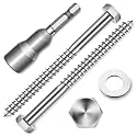 (8-Set) 3/8 x 4-1/2" Lag Screws, Stainless Steel Heavy Duty Hex Head Lag Bolts for Wood, Commercial/Industrial Grade 1/4 Bolts, Mounting Screws Bolts Kit, Bright Finish by Marysino
