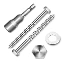 (8-Set) 3/8 x 4 Lag Bolts for Wood, Stainless Steel Heavy Duty Hex Head Lag Screws, ASME B18.2.1 Commercial/Industrial Grade Mounting Screws Bolts Kit by Marysino