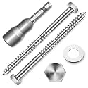(8-Set) 3/8 x 5 Lag Screws, Stainless Steel Heavy Duty Hex Head Lag Bolts for Wood, Commercial/Industrial Grade 1/4 Bolts, Mounting Screws Bolts Kit, Bright Finish by Marysino