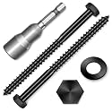 (8-Set) 3/8 x 5 Lag Screws, Stainless Steel Heavy Duty Hex Head Lag Bolts for Wood, Commercial/Industrial Grade 1/4 Bolts, Mounting Screws Bolts Kit, Black Oxided by Marysino