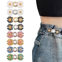 8 Set Pant Waist Tightener Buttons Pins for Loose Jeans, 2026 New Adjustable Waist Buckle Extender Set Pants Clips