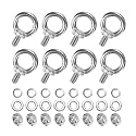 M METERXITY 8-Sets Stainless Eyebolt M10x16mm Shoulder Lifting Eye Bolt with Nuts Washers, Male Screw Thread Ring Shoulder Eye Bolts Length 0.63 Inch for Suspending/Fastening