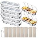 8 Sets Stainless Steel Snack Containers with Lids, 3-compartment