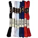 8 Skeins 70 Yards Red and Blue Embroidery Thread for Crochet