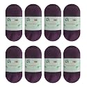 8 Skeins Crochet Knitting Yarn 70% Rayon derived from Bamboo, 30% Cotton Superfine Fingering Weight Sunny Cat Cotonnio Imported (Eggplant)