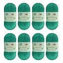 8 Skeins Crochet Knitting Yarn 70% Rayon derived from Bamboo, 30% Cotton Superfine Fingering Weight Sunny Cat Cotonnio Imported (Deep Turquoise)