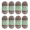 8 Skeins Crochet Knitting Yarn 70% Rayon derived from Bamboo, 30% Cotton Superfine Fingering Weight Sunny Cat Cotonnio Imported (Mink Grey)