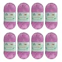8 Skeins Crochet Knitting Yarn 70% Rayon derived from Bamboo, 30% Cotton Superfine Fingering Weight Sunny Cat Cotonnio Imported (Violet Aster)