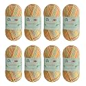 8 Skeins Crochet Knitting Yarn 70% Rayon derived from Bamboo, 30% Cotton Superfine Fingering Weight Sunny Cat Cotonnio Imported (Pastel Rainbow Mix)