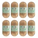 8 Skeins Crochet Knitting Yarn 70% Rayon derived from Bamboo, 30% Cotton Superfine Fingering Weight Sunny Cat Cotonnio Imported (Golden Sand)