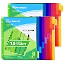 8-Tab Binder Dividers - Index Pockets Divider for 3 Ring Binders, 3-Hole Plastics Sheets Protectors for US Letter Size in 0.5'', 1'', 2'', 3 inch Binders, 8 Colors (XY004) (2 Packs)