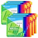 8-Tab Binder Dividers - Index Pockets Divider for 3 Ring Binders, 3-Hole Plastics Sheets Protectors for US Letter Size in 0.5'', 1'', 2'', 3 inch Binders, 8 Colors (XY004) (6 Packs)