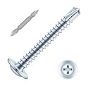 #8 x 1-1/2" Sheet Metal Screws, 150 PCS Etauwe Fast Self Tapping Screws for Metal, Phillips Modified Truss Head Self-Drilling Screws, Screwdriver Bit Included, Zinc-Plated