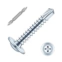 #8 x 1/2" Sheet Metal Screws, 300 PCS Etauwe Fast Self Tapping Screws for Metal, Phillips Modified Truss Head Self-Drilling Screws, Screwdriver Bit Included, Zinc-Plated