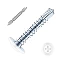 #8 x 5/8" Sheet Metal Screws, 300 PCS Etauwe Fast Self Tapping Screws for Metal, Phillips Modified Truss Head Self-Drilling Screws, Screwdriver Bit Included, White Head