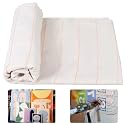 80" x 40" Overlocking Monks Cloth for Punch Needle Rug Tufting Fabric with Marked Lines, Punch Needle Fabric for Gun Rug Tufting and Embroidery,White Punch Needle &amp; Tufting Cloth