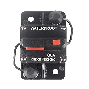 80 amp circuit breaker with manual reset 12v-36v dc waterproof surface mount for car audio rv marine boat truck trolling motors 30-300a car speaker resettable fuse