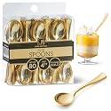 80 Pack Disposable Gold Mini Plastic Spoons Dessert Appetizer