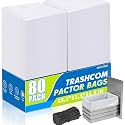 80-pack Trash Compactor Bags with Pre-punched Holes for Attaching, 2.6 mils Heavy Duty Trash Compactor Bags, Fits 15-inch Rectangular Drawer Compactors, Twist Ties Included, White