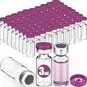 80 Pcs 3ml Sterile Vials Empty Vials for Injection, Purple Lid