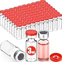 80 Pcs 3ml Sterile Vials Empty Vials for Injection, Red Lid