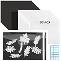 80 Pcs 5 x 7 Inch Magnetic Sheets for Dies Storage 0.6 mm Thickness Non-Adhesive Magnetic Sheets with Die Storage Bags, Die Cut Storage Essential Set (40 Pcs Sheets+40 Pcs Pockets+Label Stickers)